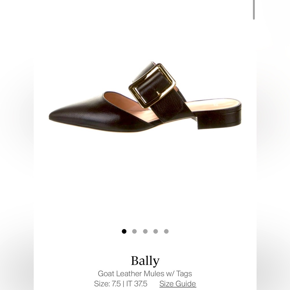 Bally Goat Black Leather Mules
